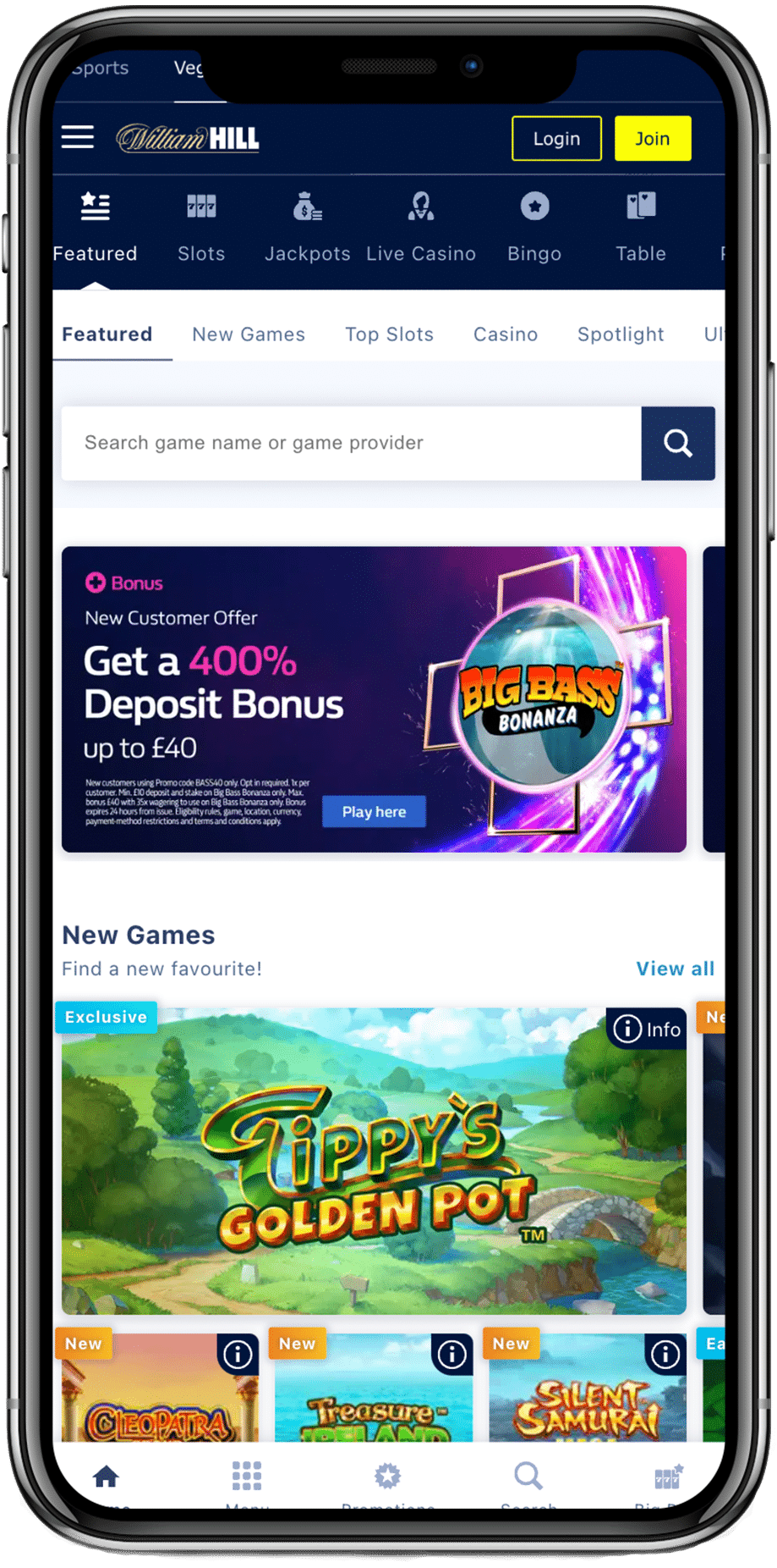 William hill casino bonus